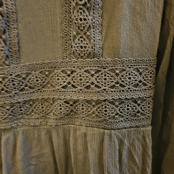 SCARLET DARKNESS Women's Forest Green Embroidered Renaissance Dress Small - Picture 6 of 15